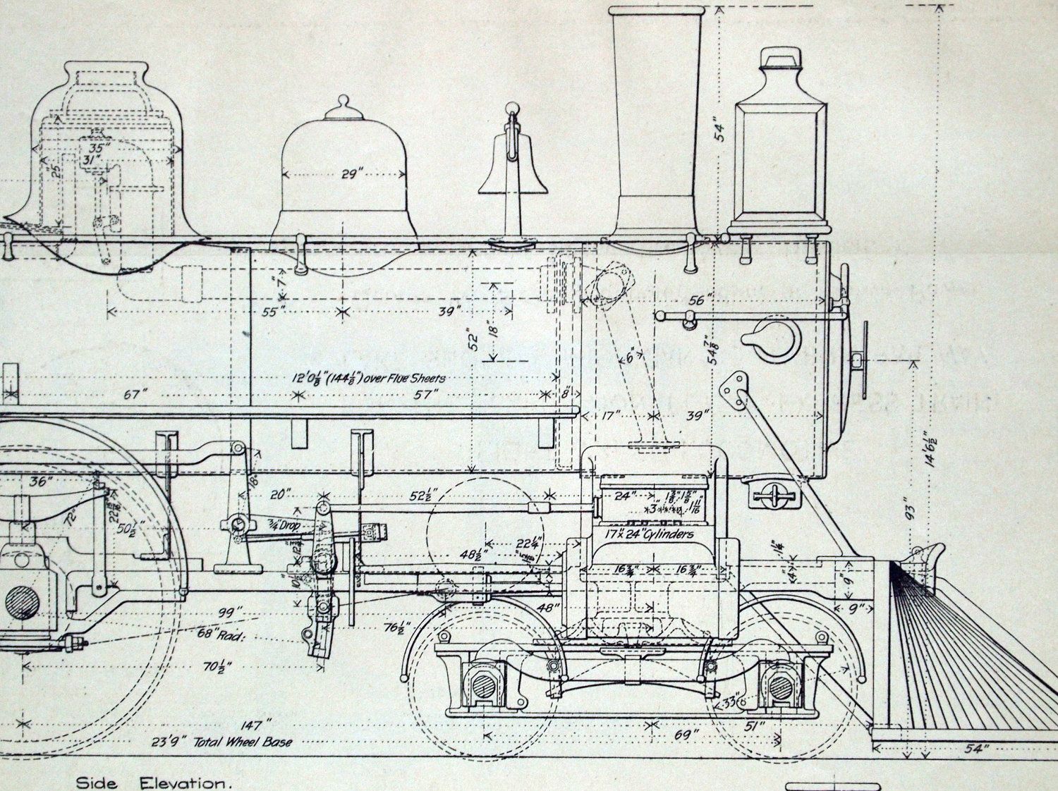Train Engineering Drawing Art