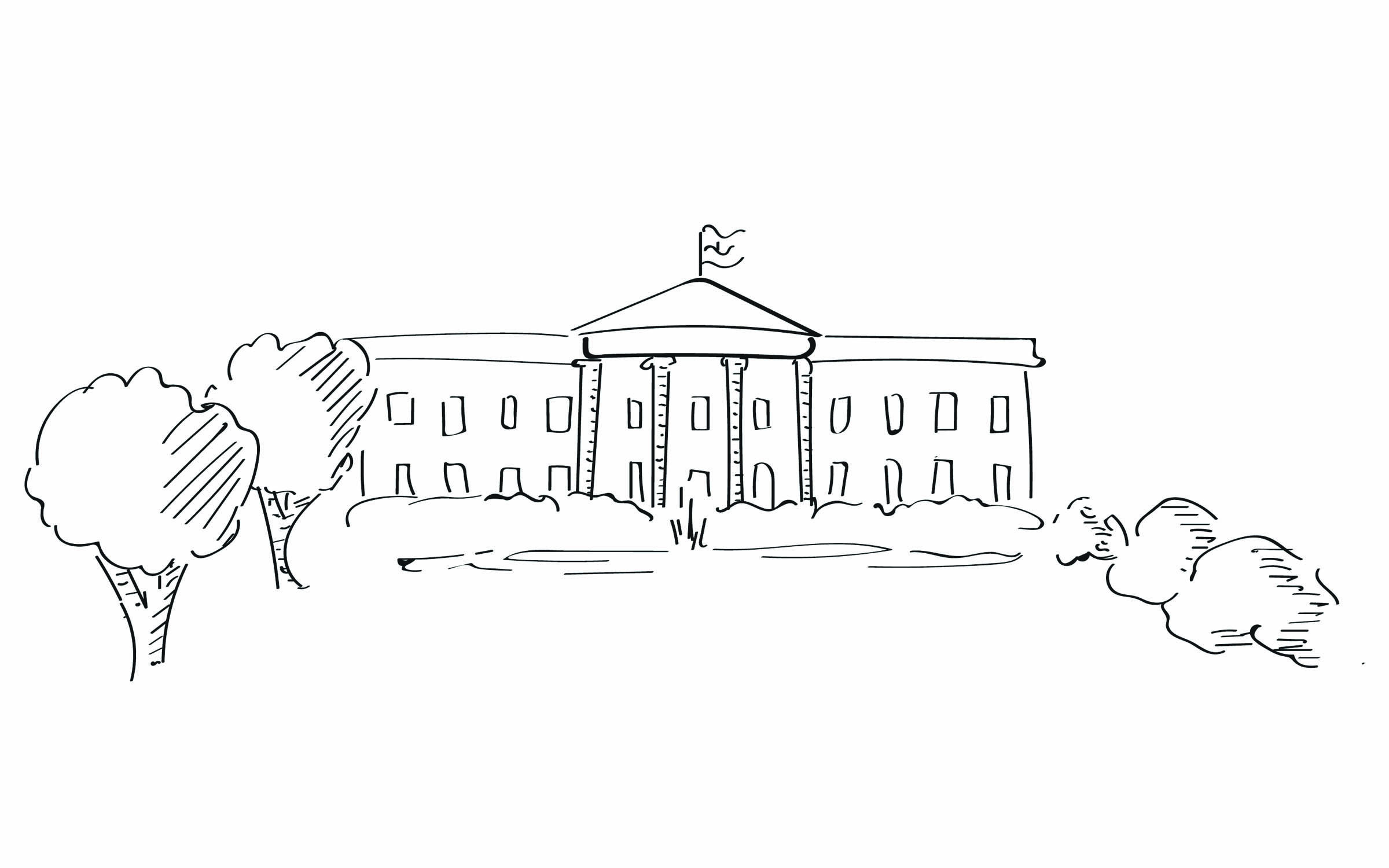 White House Drawing Beautiful Image