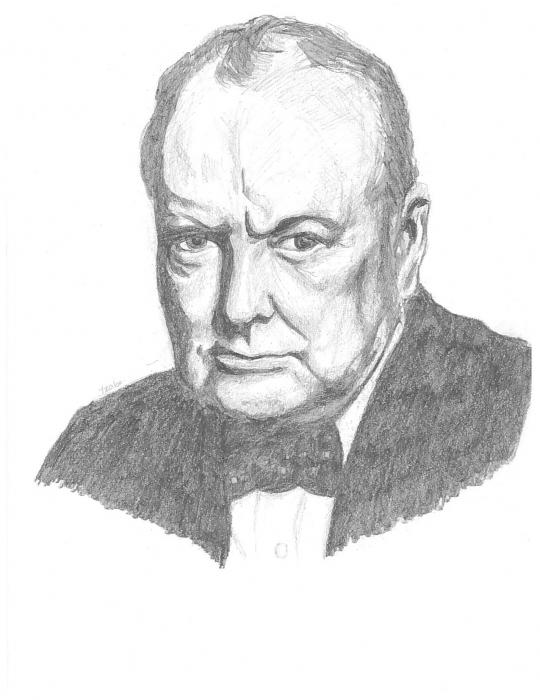 Winston Churchill Drawing Art
