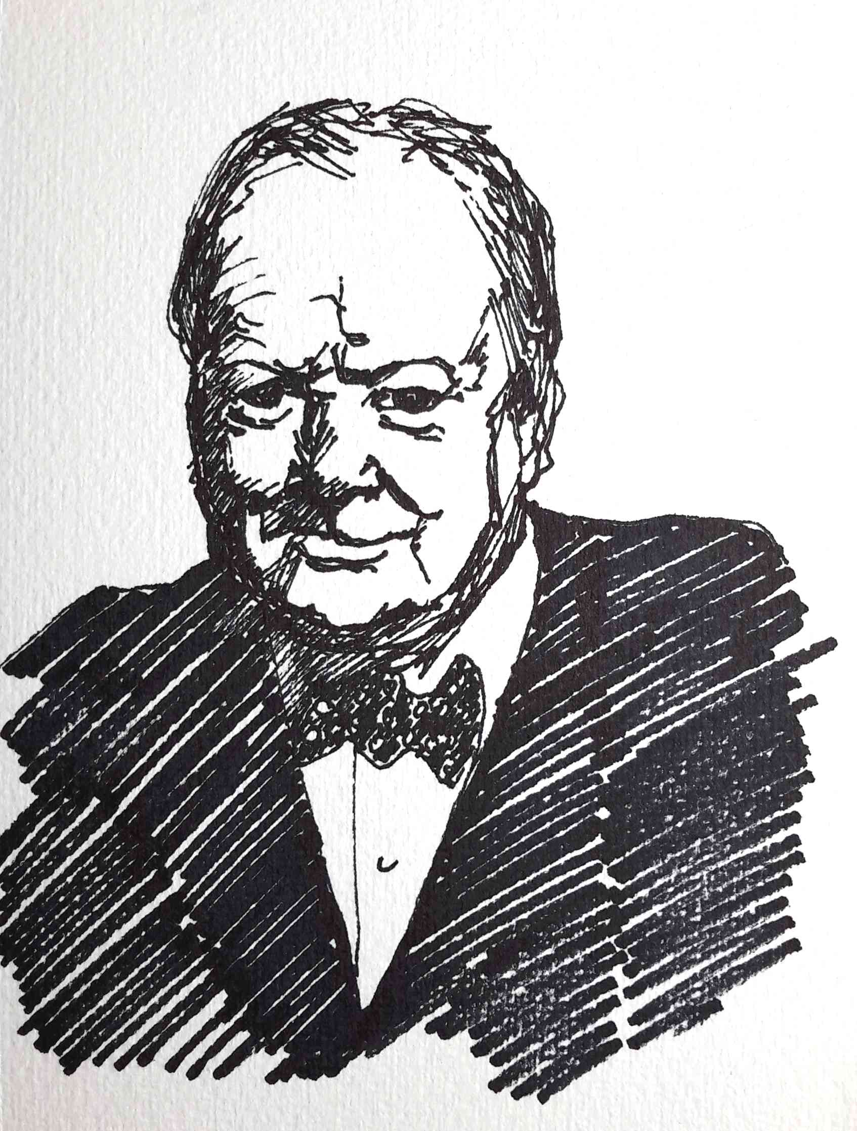 Winston Churchill Drawing Image