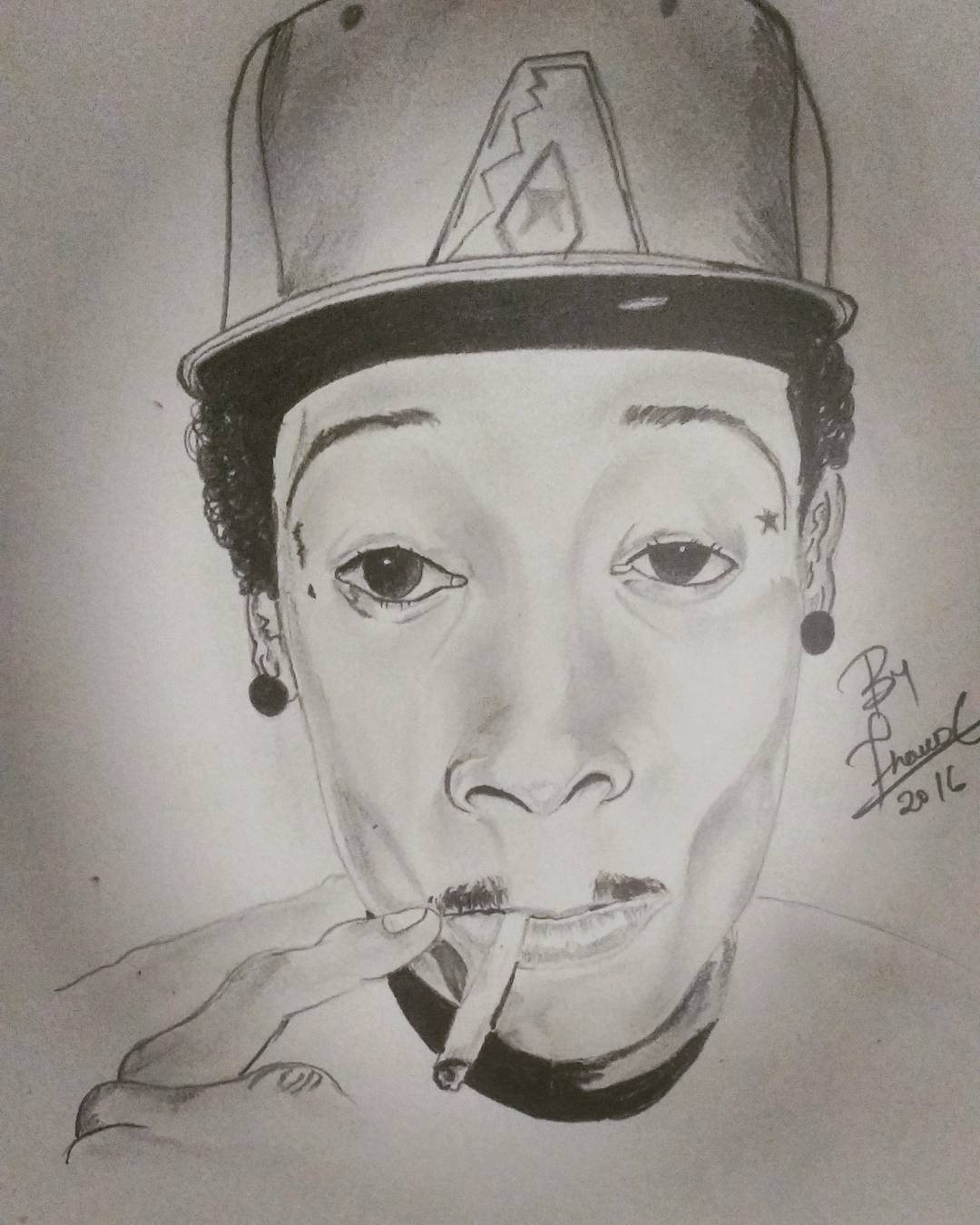 wiz khalifa smoking drawing