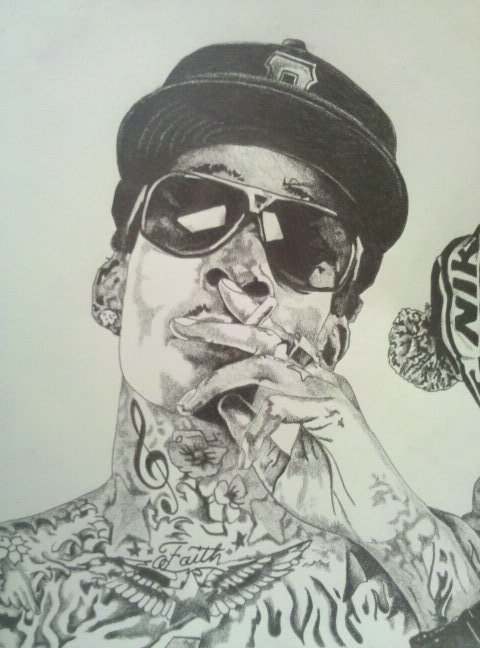 wiz khalifa smoking drawing