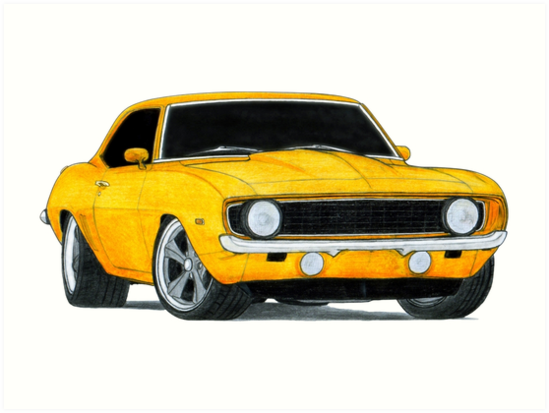 Yellow Camaro Drawing Pic