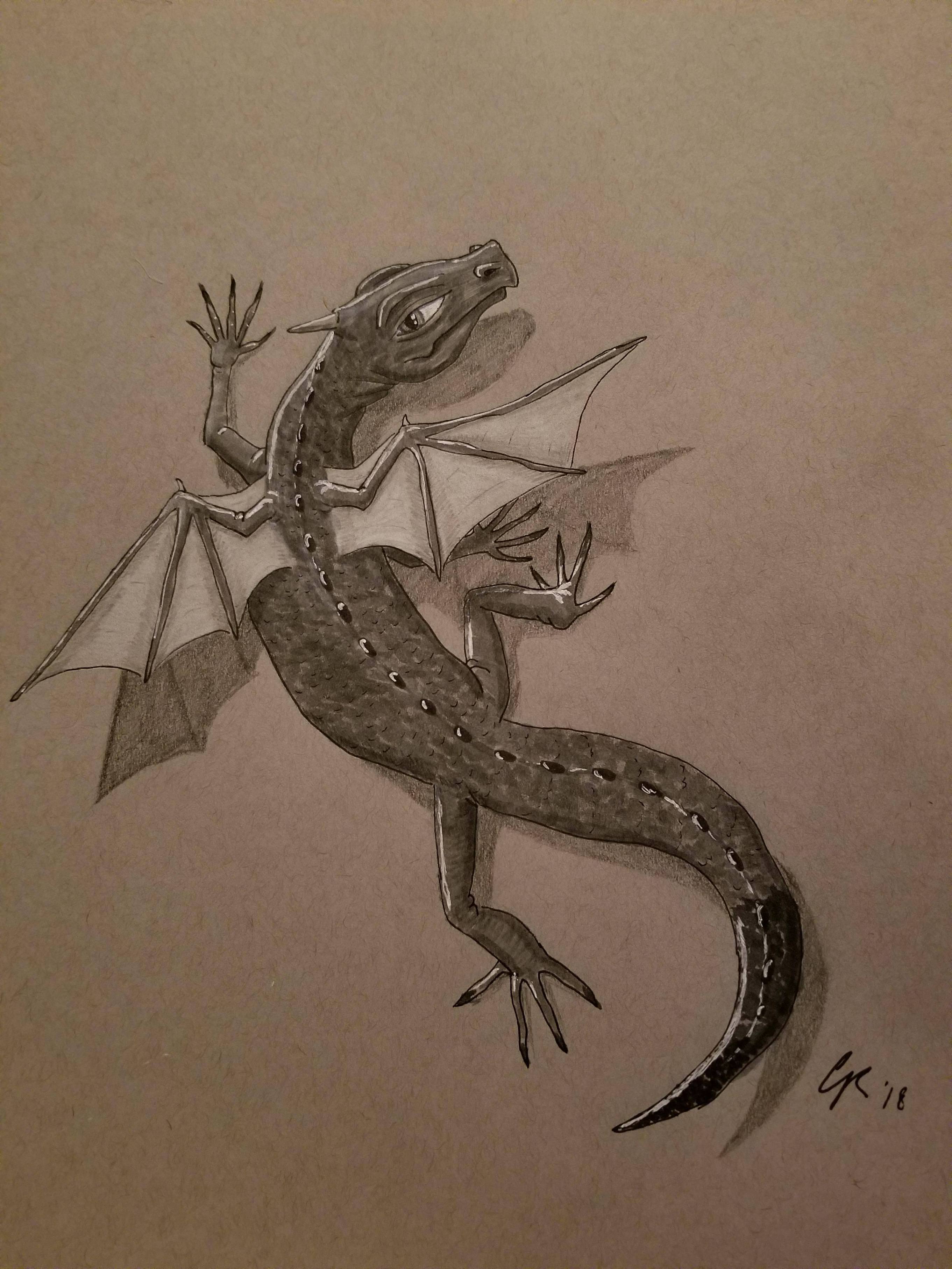 3D Lizard Drawing Realistic