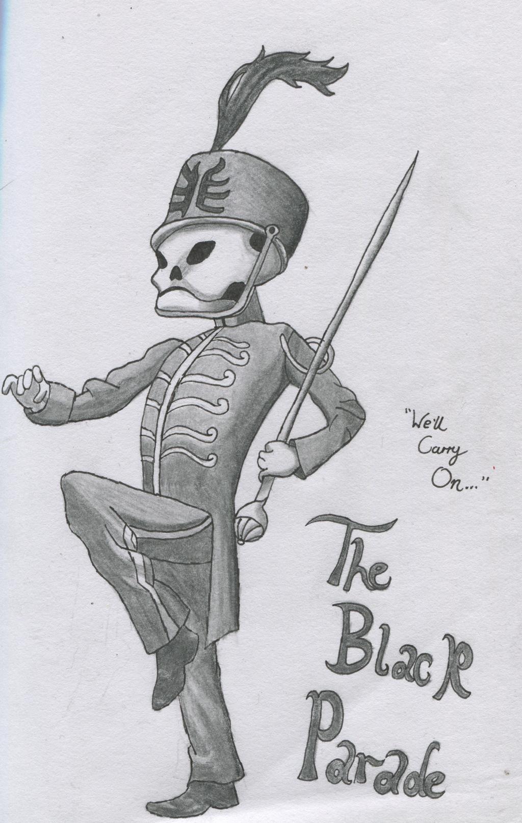 Black Parade Skeleton Drawing Sketch