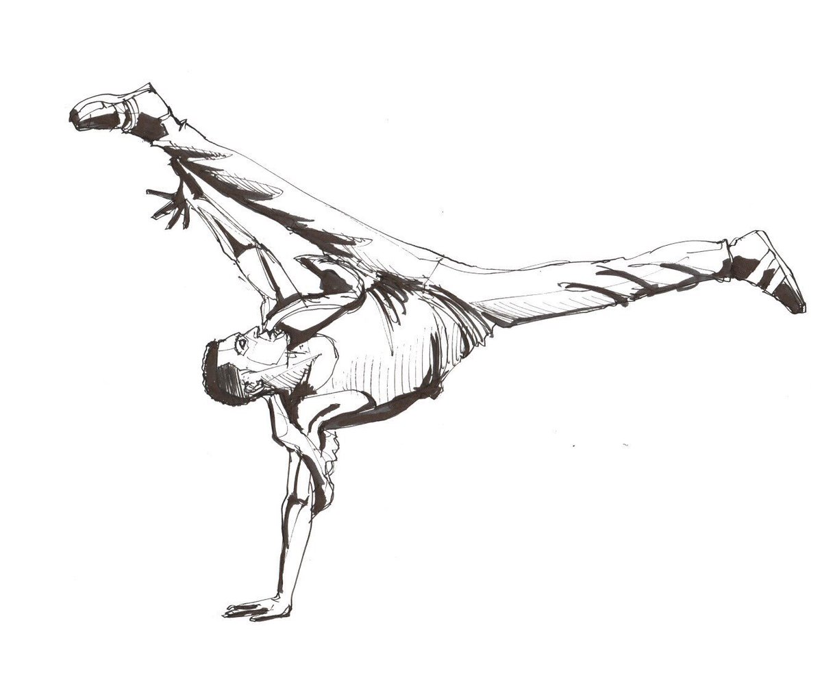 Breakdancer Art Drawing