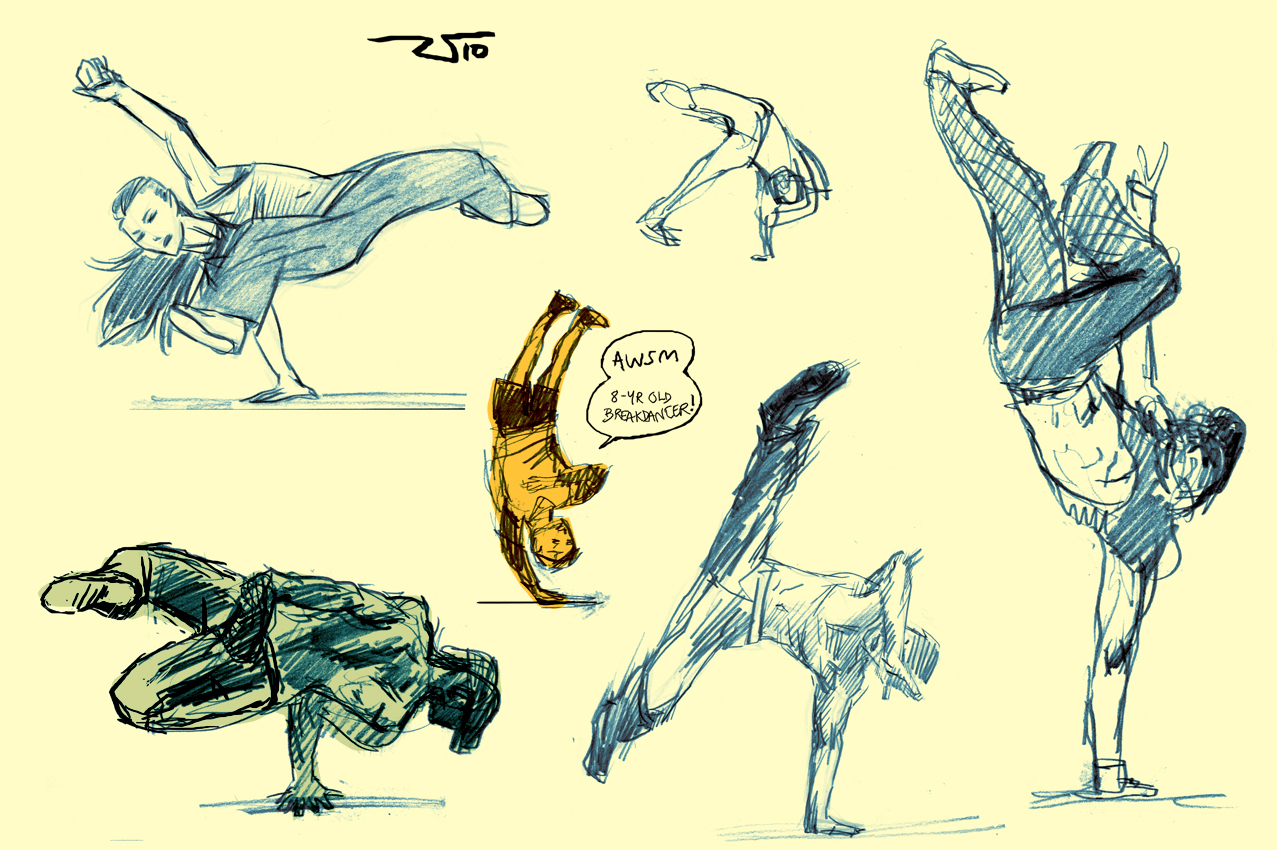 Breakdancer Drawing Art