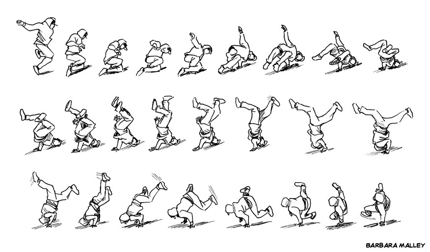 Breakdancer Drawing Sketch