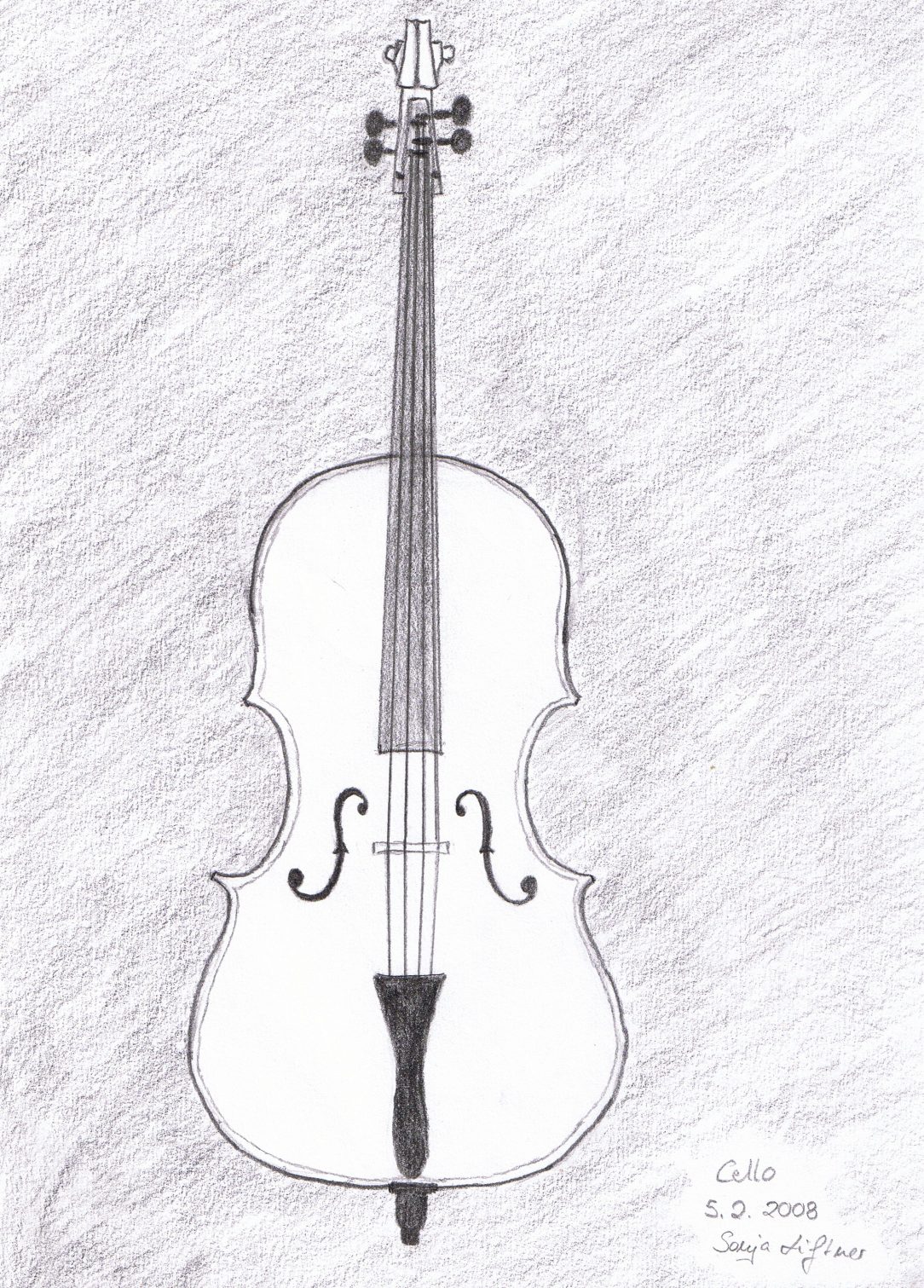Cello Drawing Image