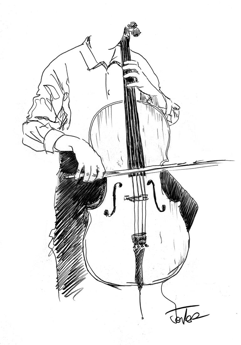 Cello Drawing Sketch