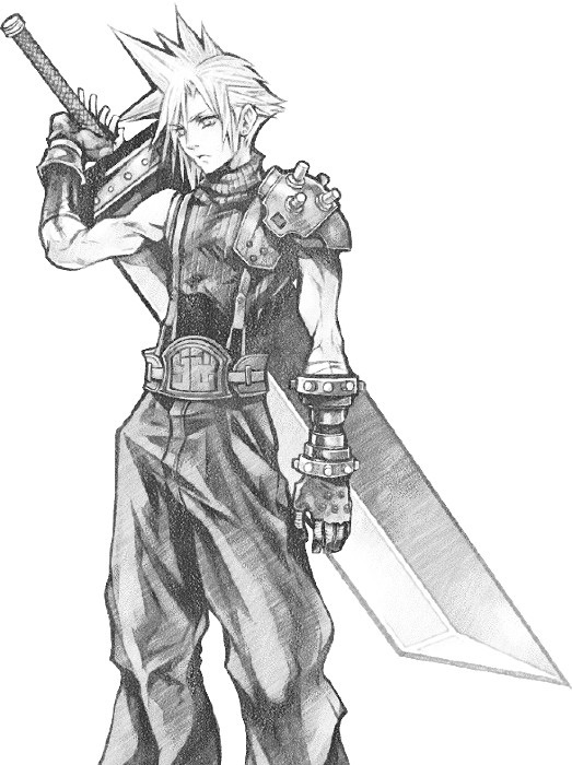 Cloud Strife Drawing High-Quality