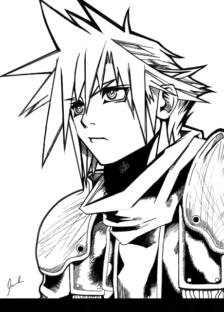 Cloud Strife Drawing Image