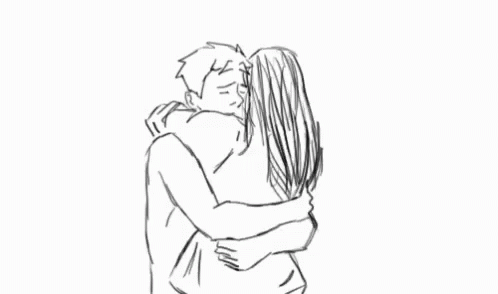 Couple Hugging Drawing Beautiful Art