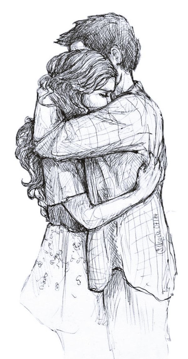 Couple Hugging Drawing Best