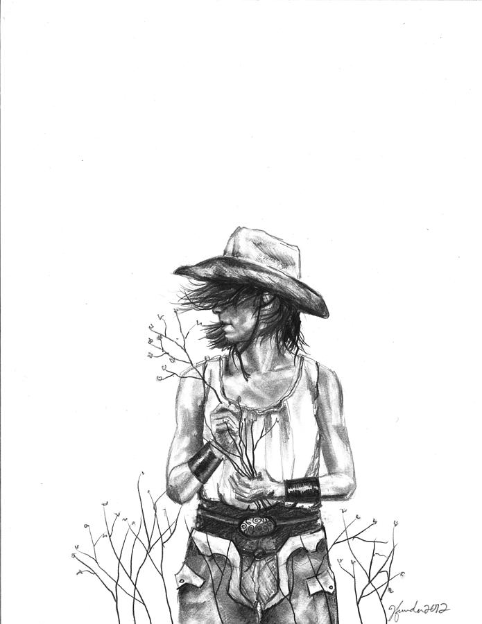Cowgirl Drawing Beautiful Art