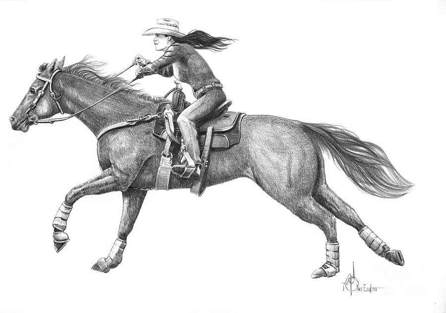 Cowgirl Drawing Beautiful Image