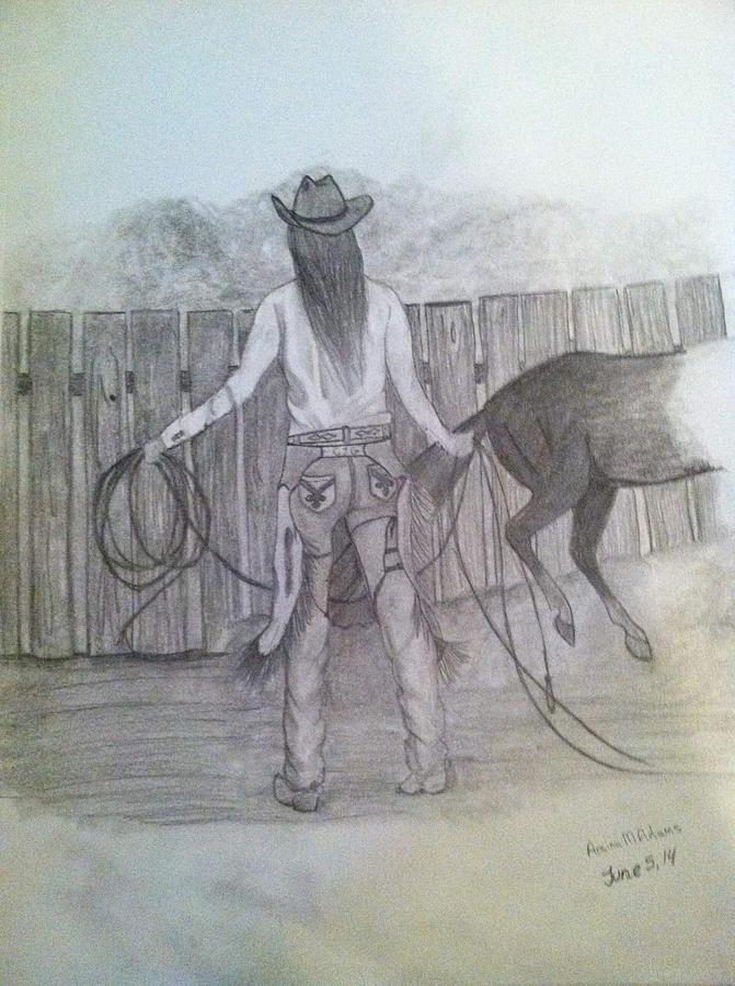 Cowgirl Drawing Picture