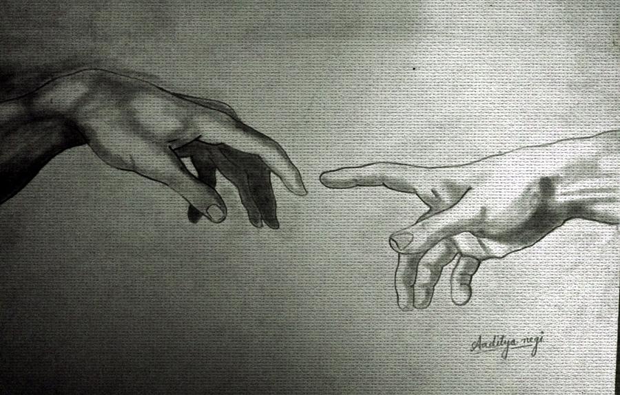 Creation of Adam Drawing Beautiful Image