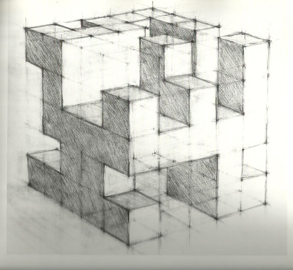 Cube Art Drawing