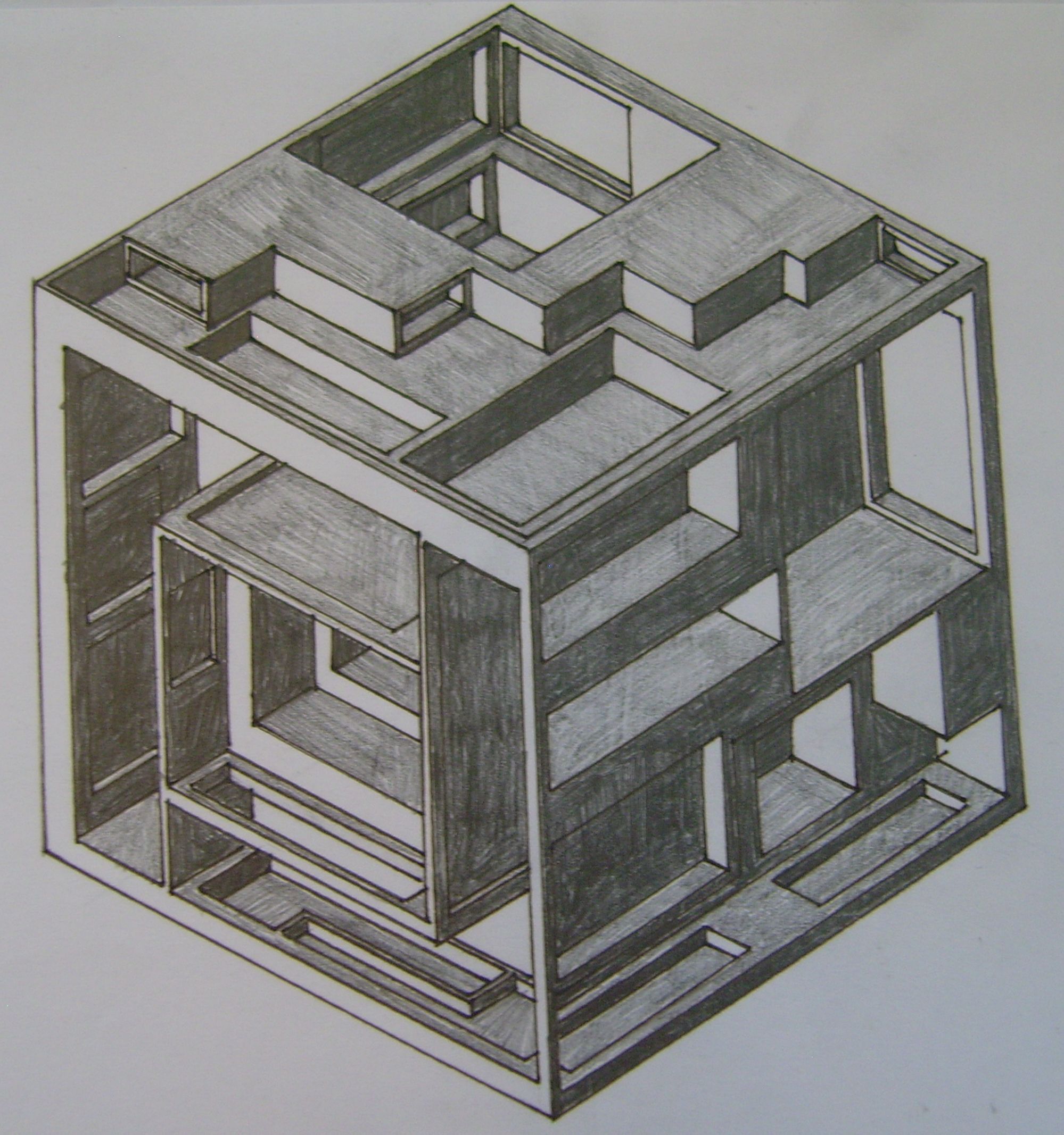 Cube Drawing Creative Art