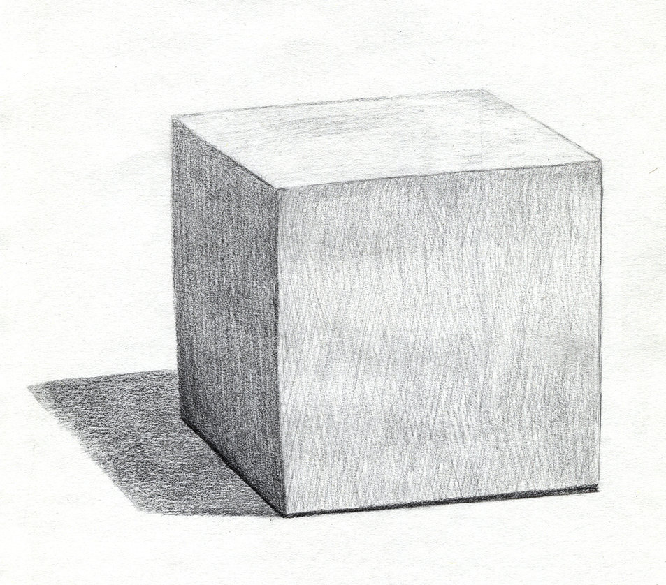 Cube Drawing Realistic