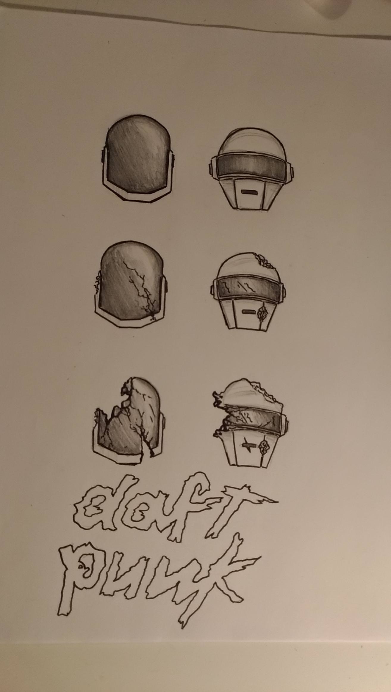 Daft Punk Drawing High-Quality