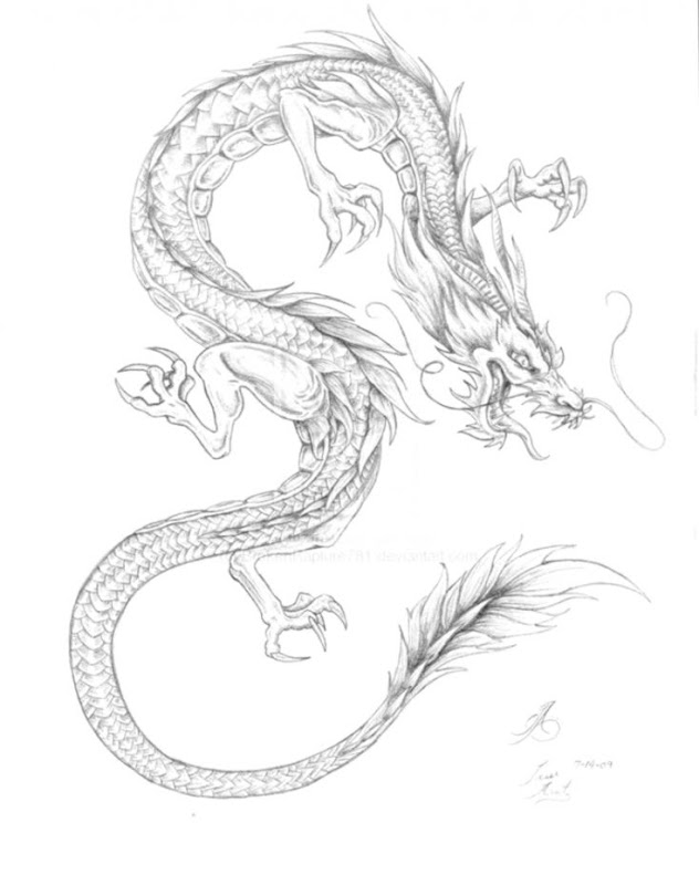 Dragon Kanji Drawing Art