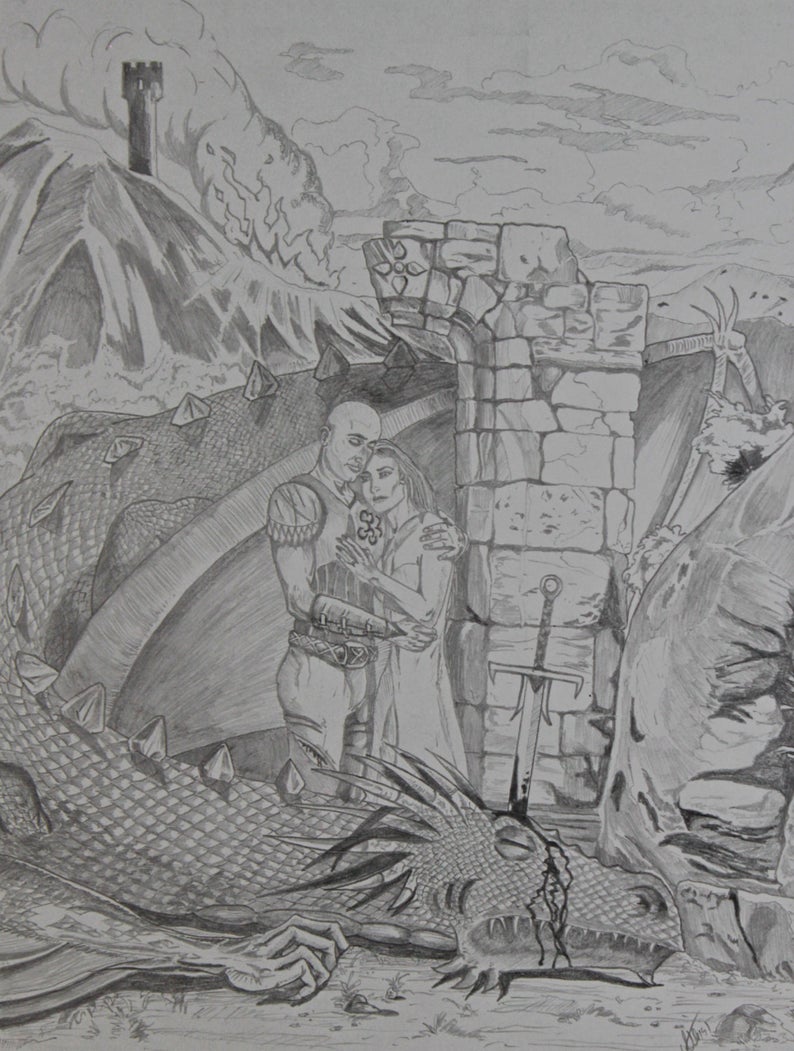 Dragon Slayer Drawing High-Quality