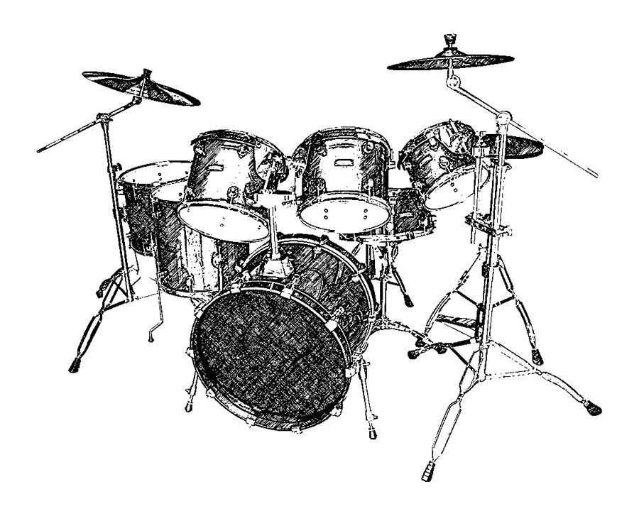 Drum Drawing Realistic