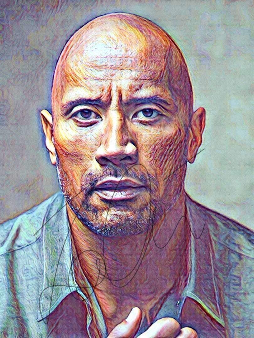 Dwayne Johnson Drawing Picture