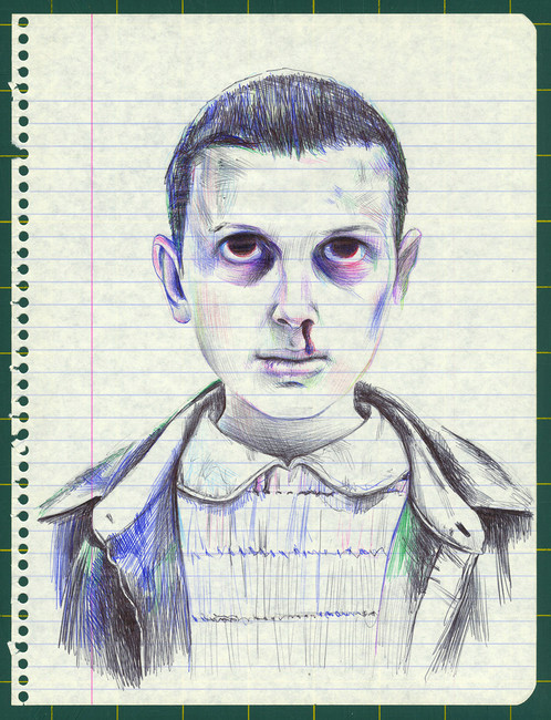Buy Stranger Things Eleven Inspired Drawing A3 Online in India  Etsy