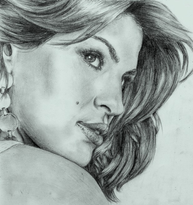 Eva Mendes Drawing Beautiful Image