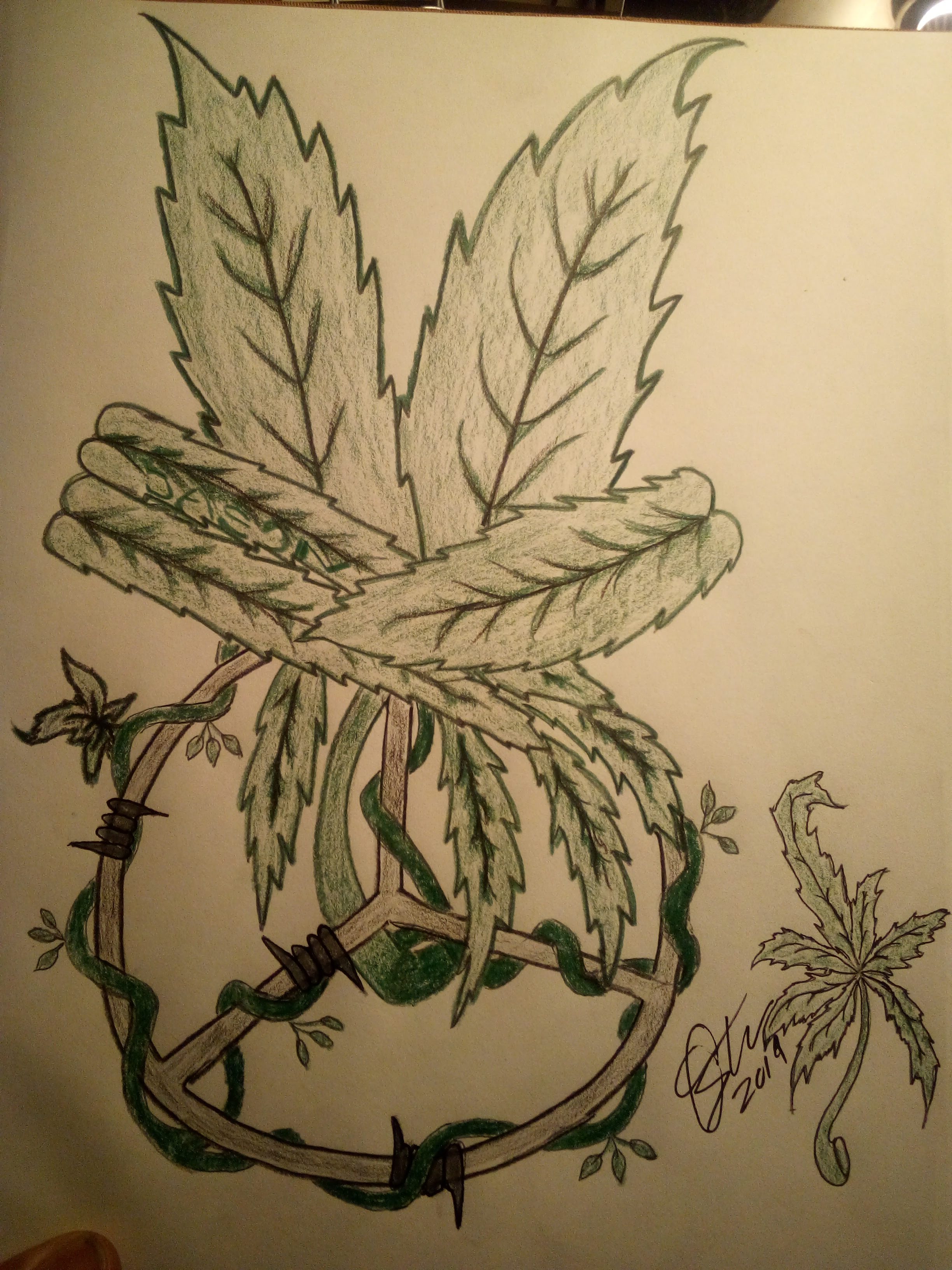 Feather Wreath Drawing