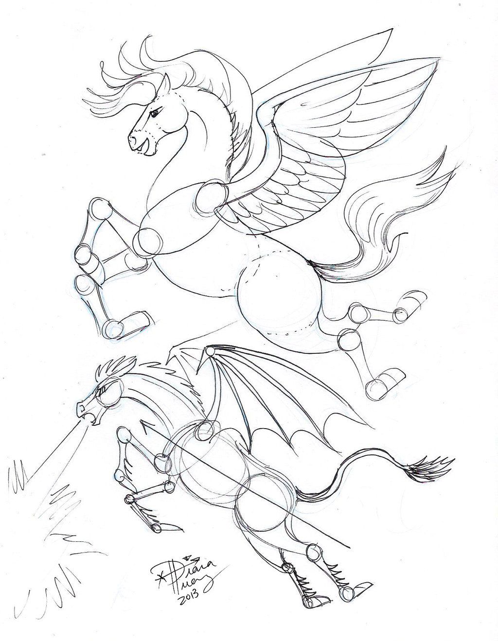 Flying Horse Drawing Photo