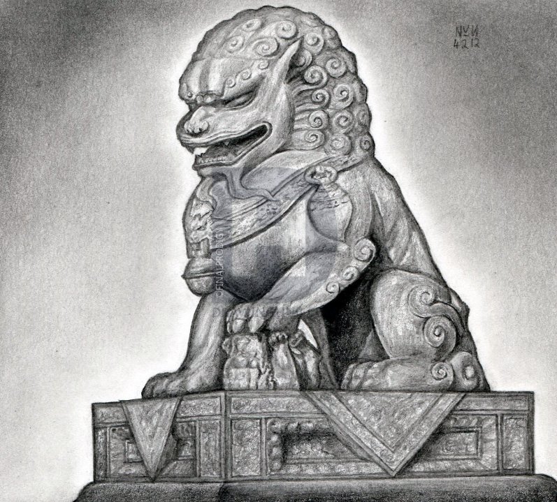 Foo Dog Drawing Amazing