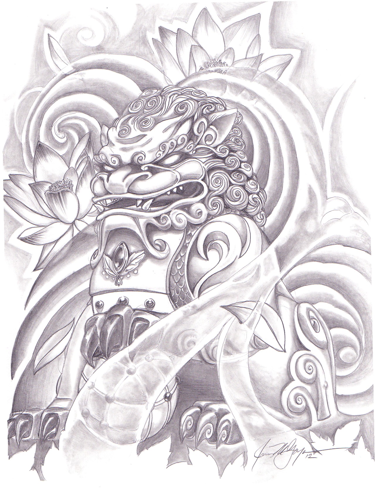 Foo Dog Drawing Pic