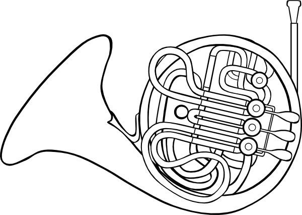 French Horn Drawing Art