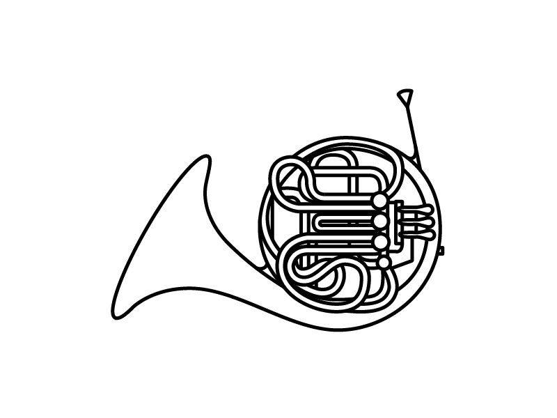 French Horn Drawing Best