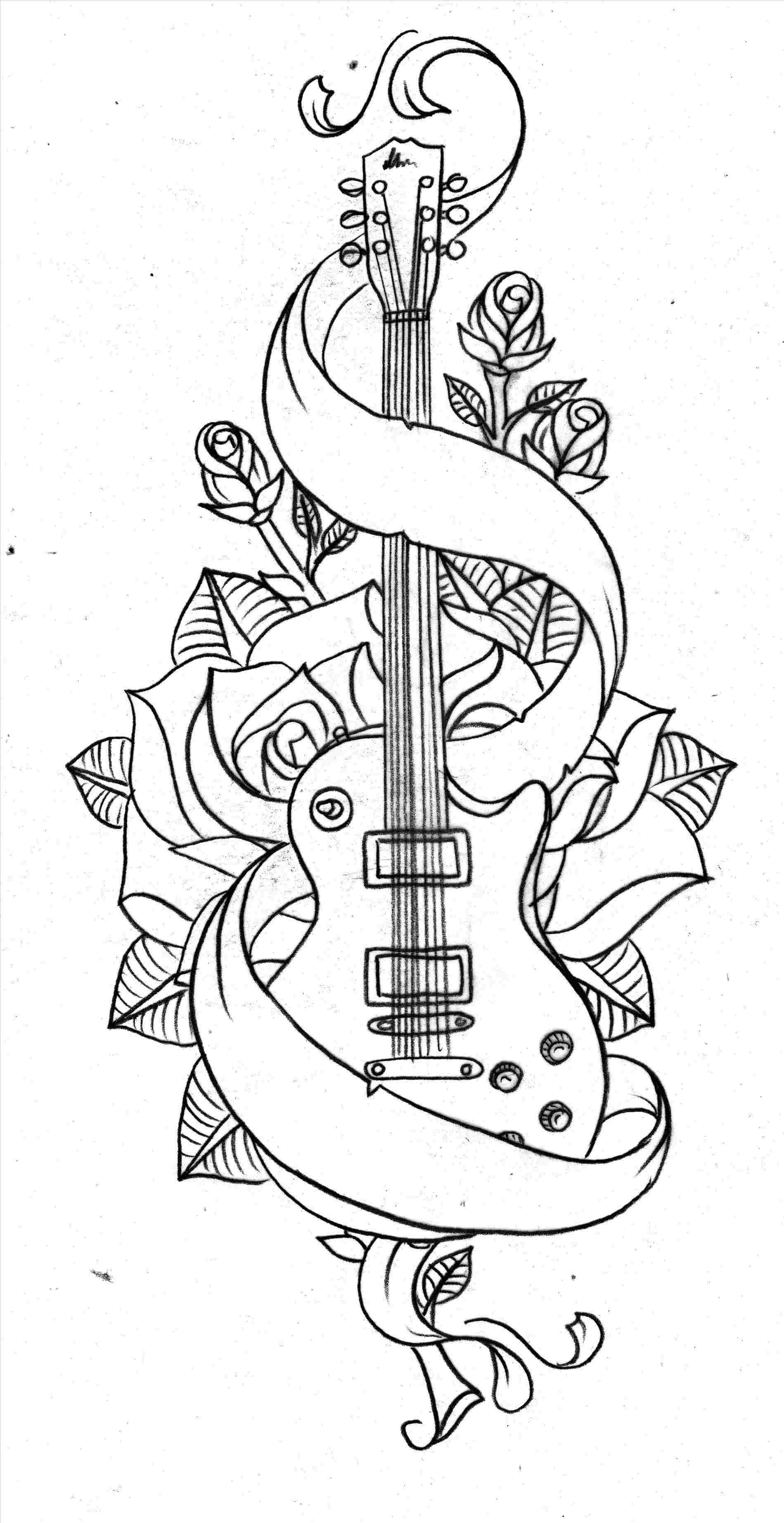 Art sketch of guitar design Royalty Free Vector Image