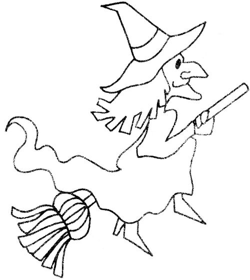Halloween Witch Drawing Picture