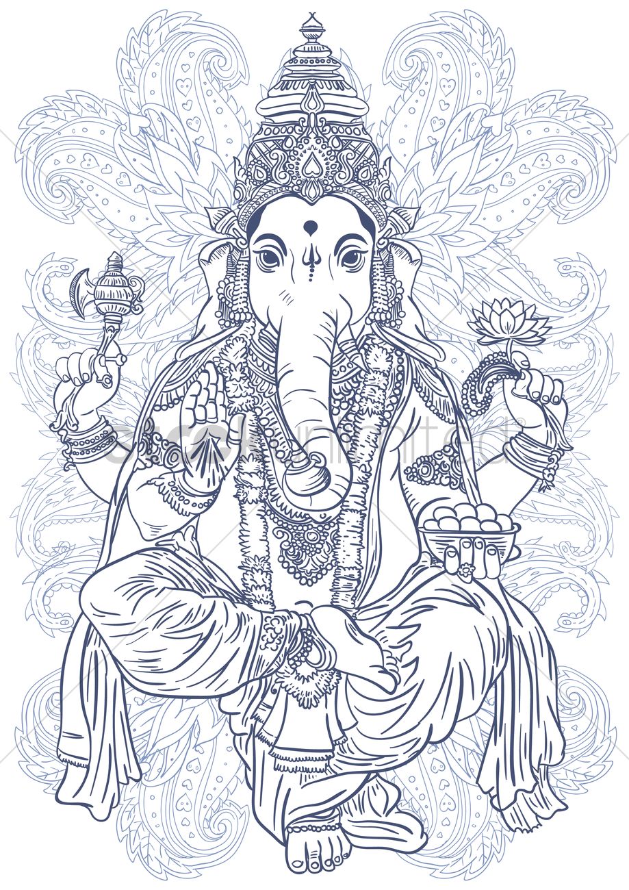 Hindu God Drawing Sketch