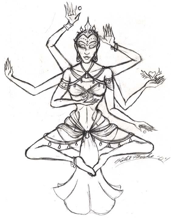 Hindu Goddess Drawing Picture