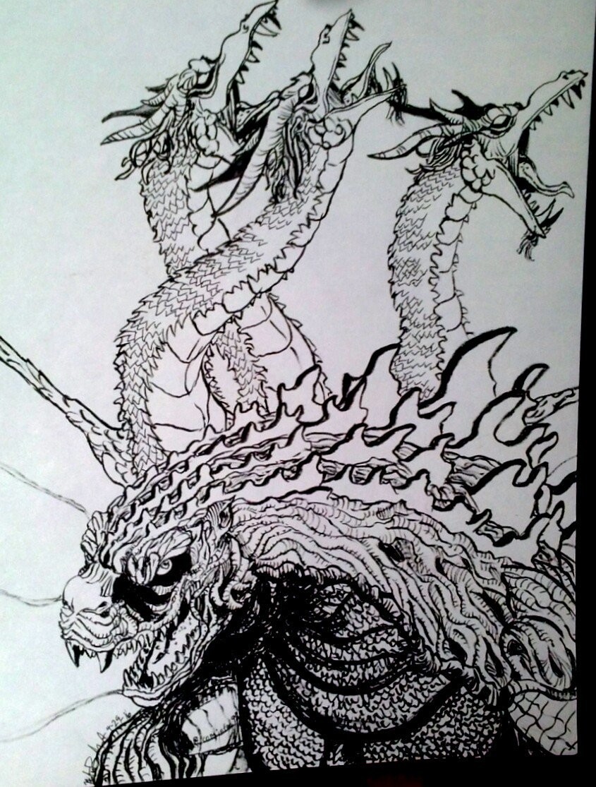 King Ghidorah Art Drawing