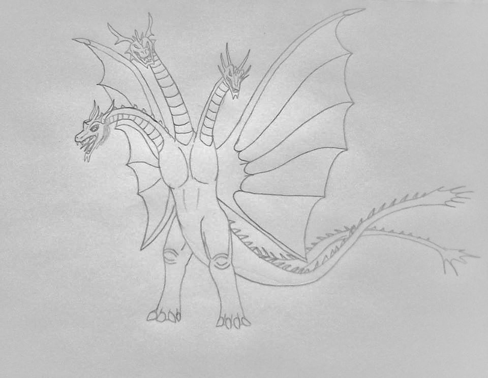 King Ghidorah Drawing Beautiful Image