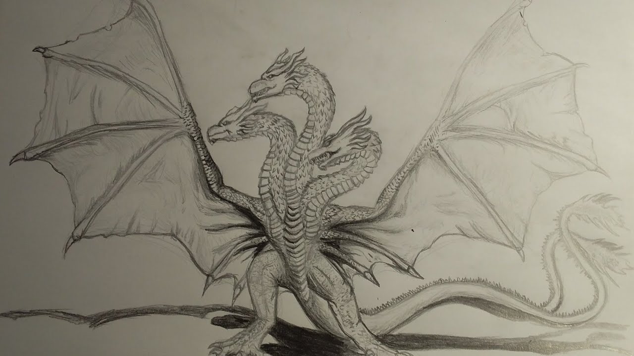King Ghidorah Drawing Pictures