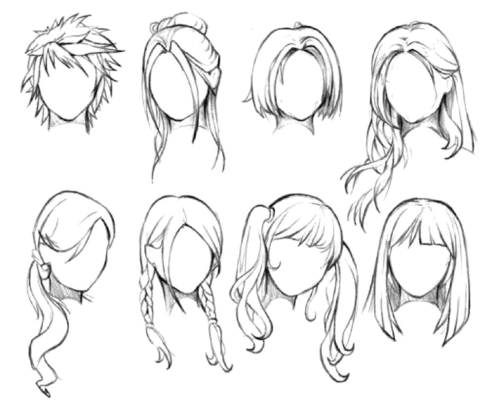 Long Hair Drawing Pic - Drawing Skill