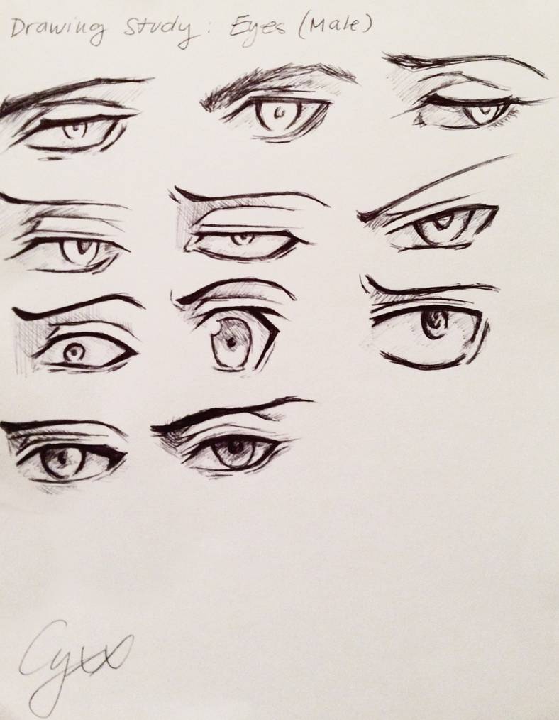 Male Eyes Drawing Photo