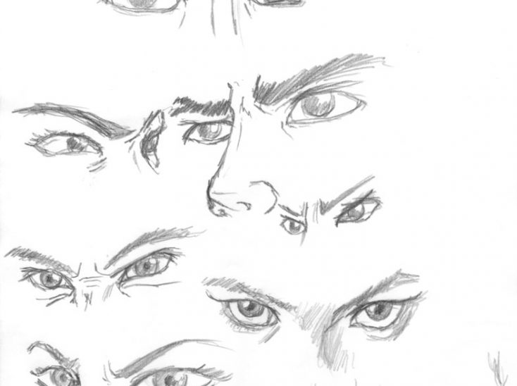 Male Eyes Drawing Sketch