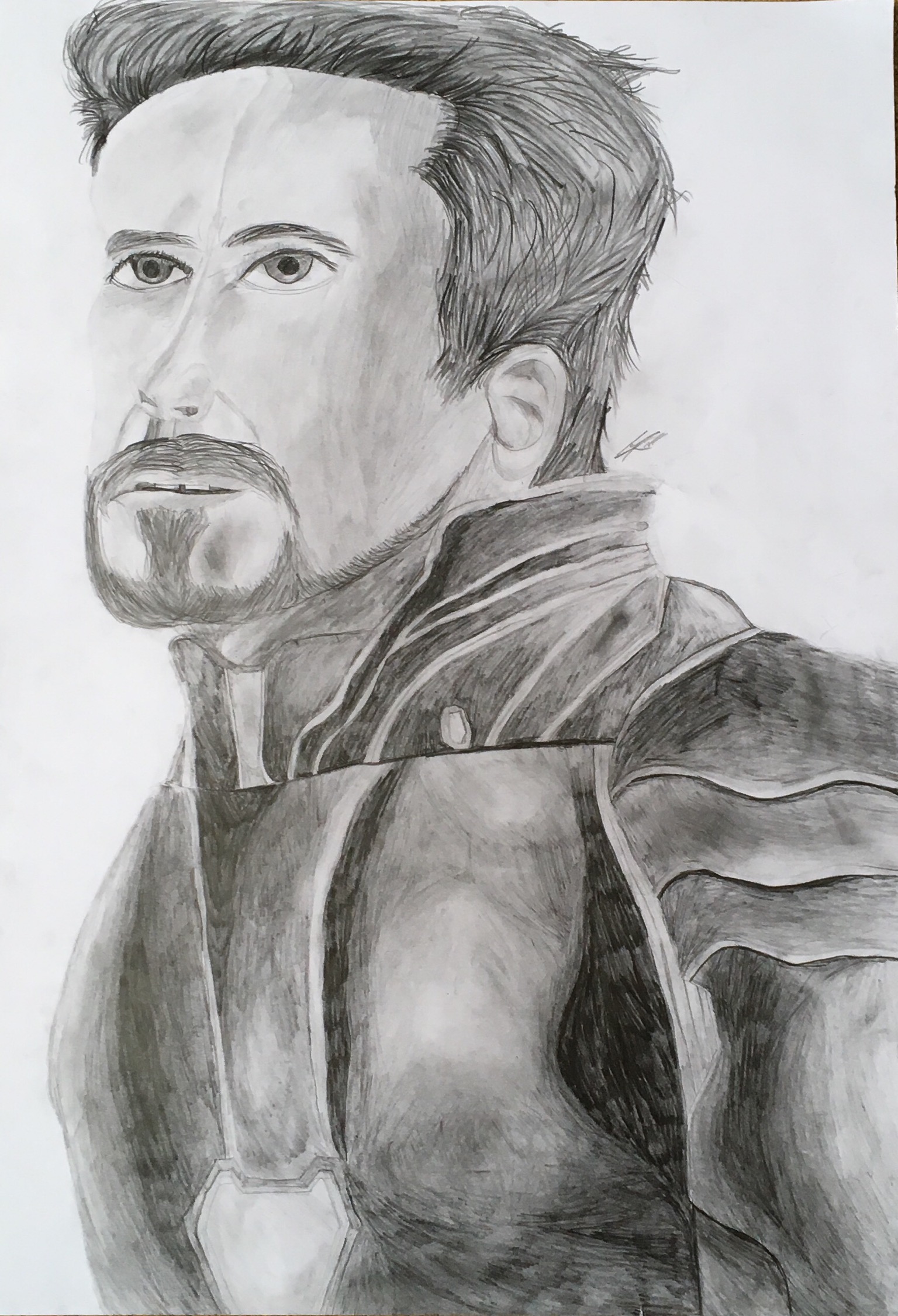 Marvel Avengers Endgame Tony Stark Pencil Drawing