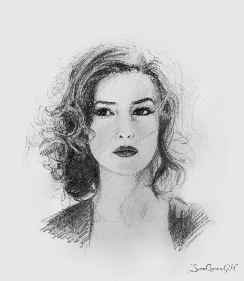 Monica Bellucci Drawing Beautiful Image